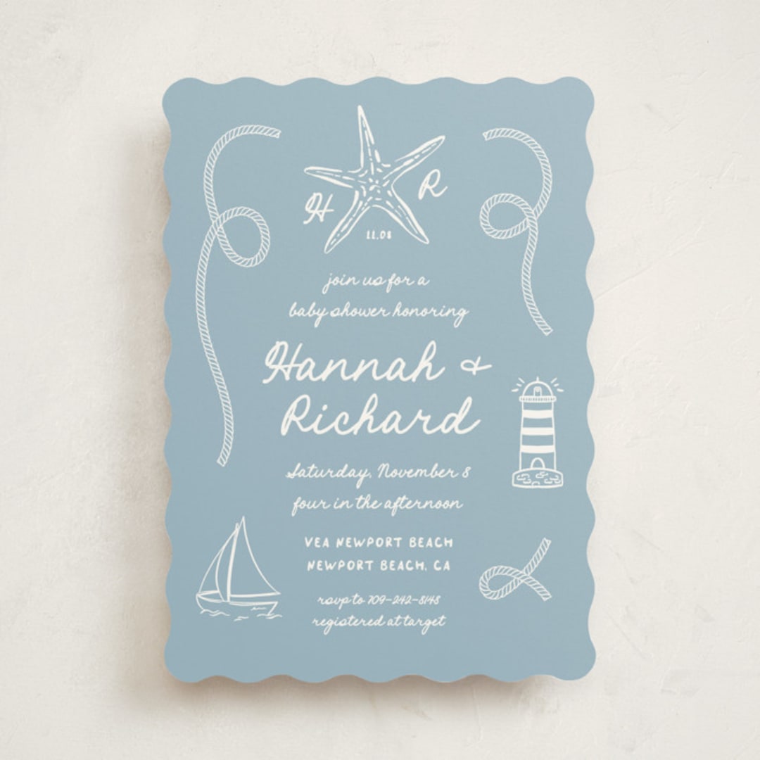 "nautical celebration" - Baby Shower Invitations in Powder Blue by Claudia Orengo - Front