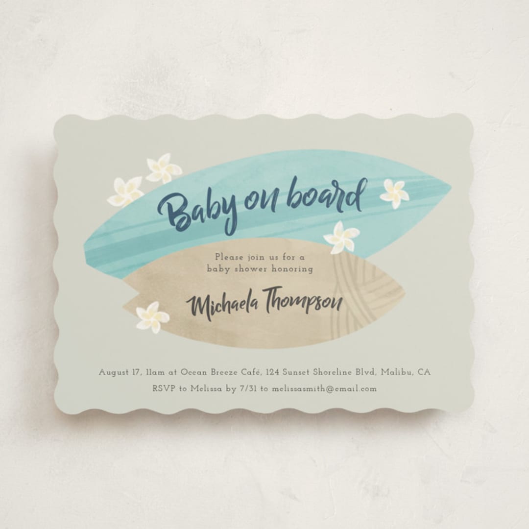 "Surf baby" - Baby Shower Invitations in Pebble by Adelyn T. - Front