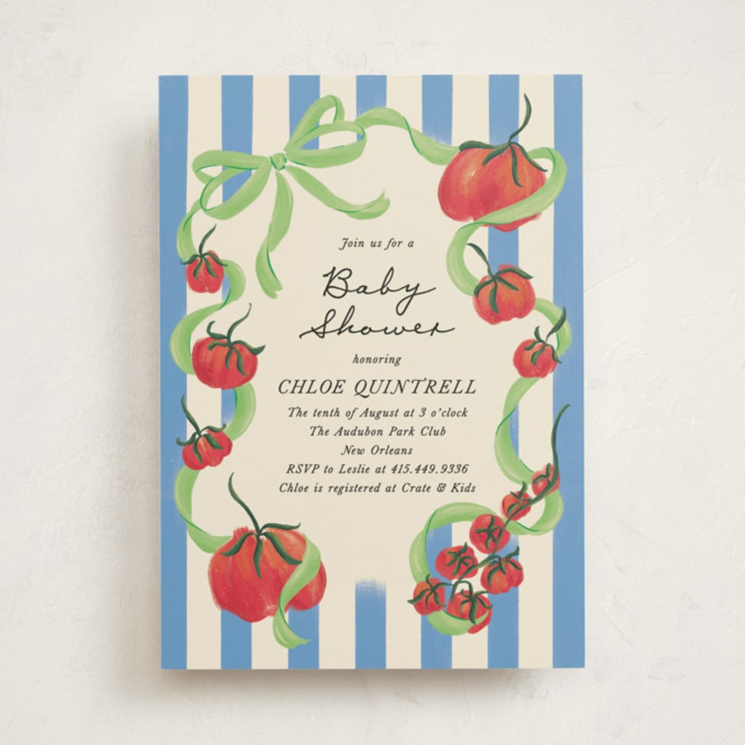"Petit Pomodoro" - Baby Shower Invitations in Lime by Jackie Crawford - Front