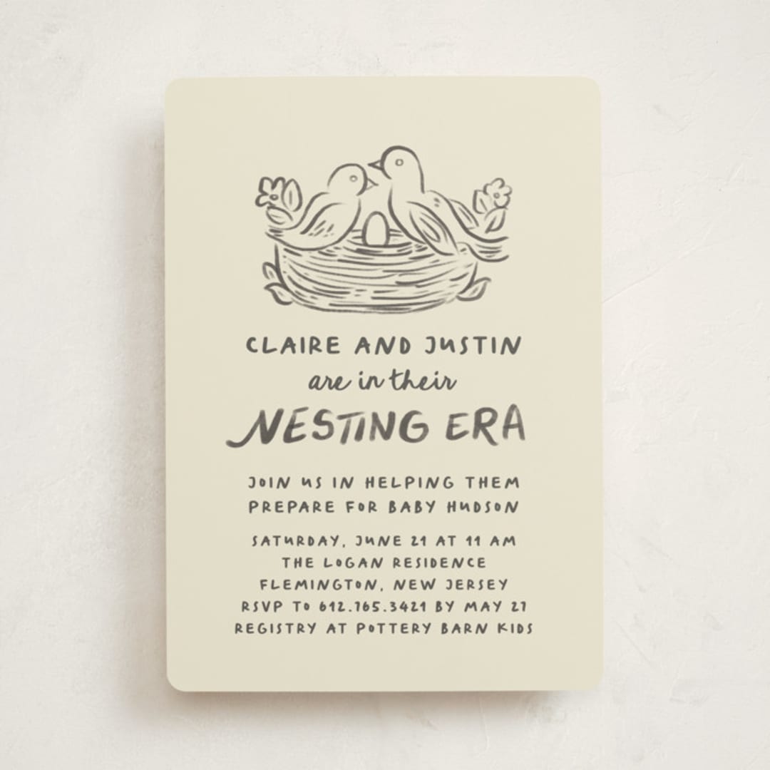"Nesting era" - Baby Shower Invitations in Beetle by Creo Study - Front