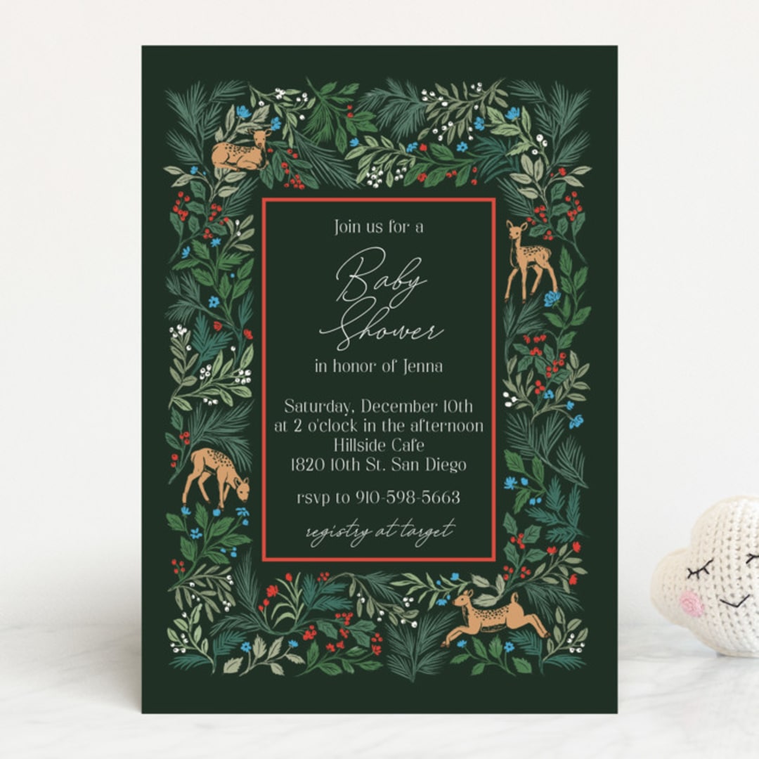"Deer Forest" - Baby Shower Invitations in Forest by Elly - Front