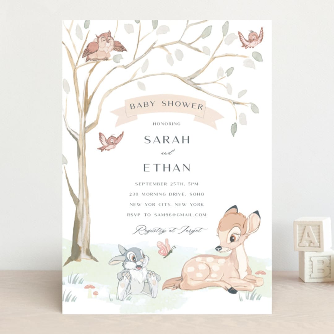 "Disney's Sweet Bambi" - Baby Shower Invitations in Sunshine by Teju Reval - Front