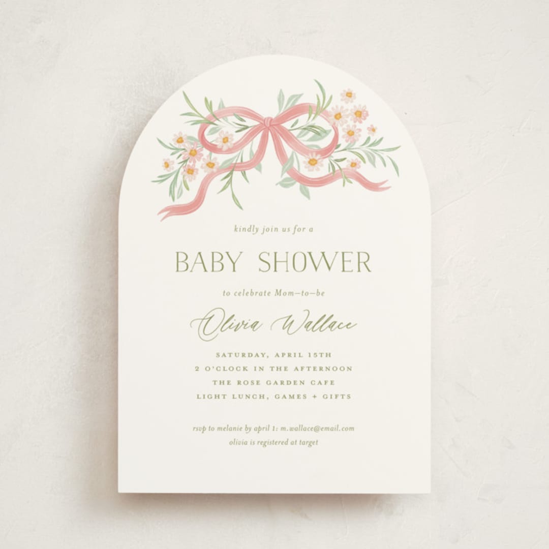 "Sweet Child" - Baby Shower Invitations in Blush by Paper Raven Co. - Front