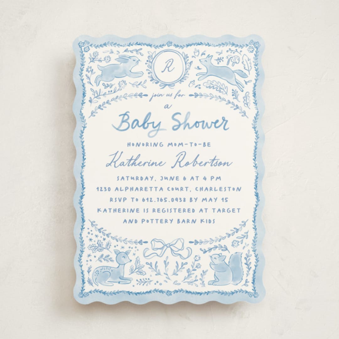 "Folk woodland" - Baby Shower Invitations in Sky by Creo Study - Front