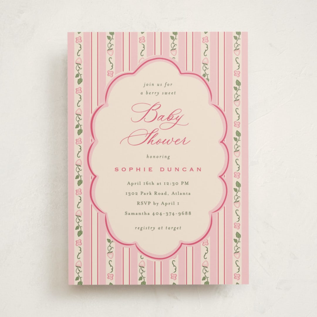 "Very Berry" - Baby Shower Invitations in Berry by letterfix - Front