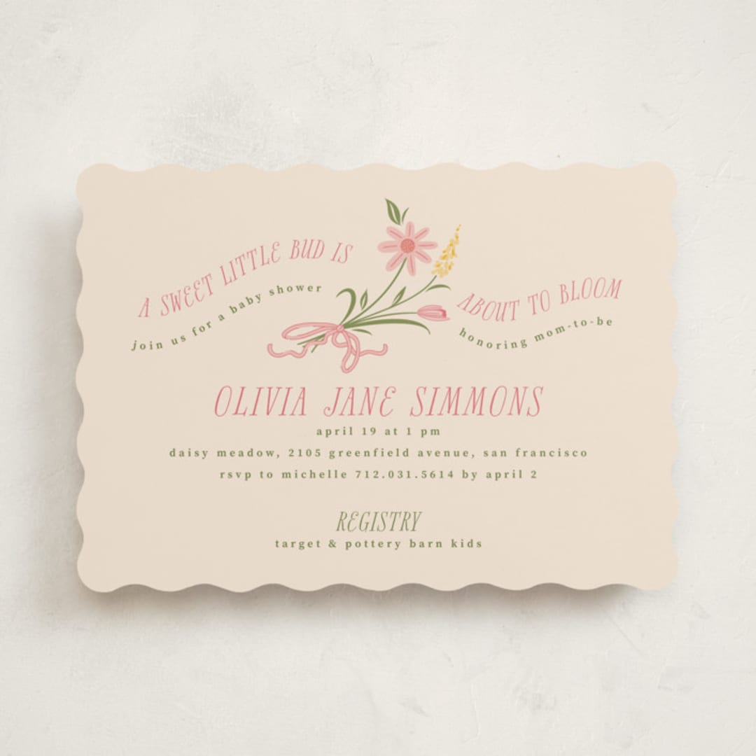 "little bud" - Baby Shower Invitations in Garden by letterfix - Front