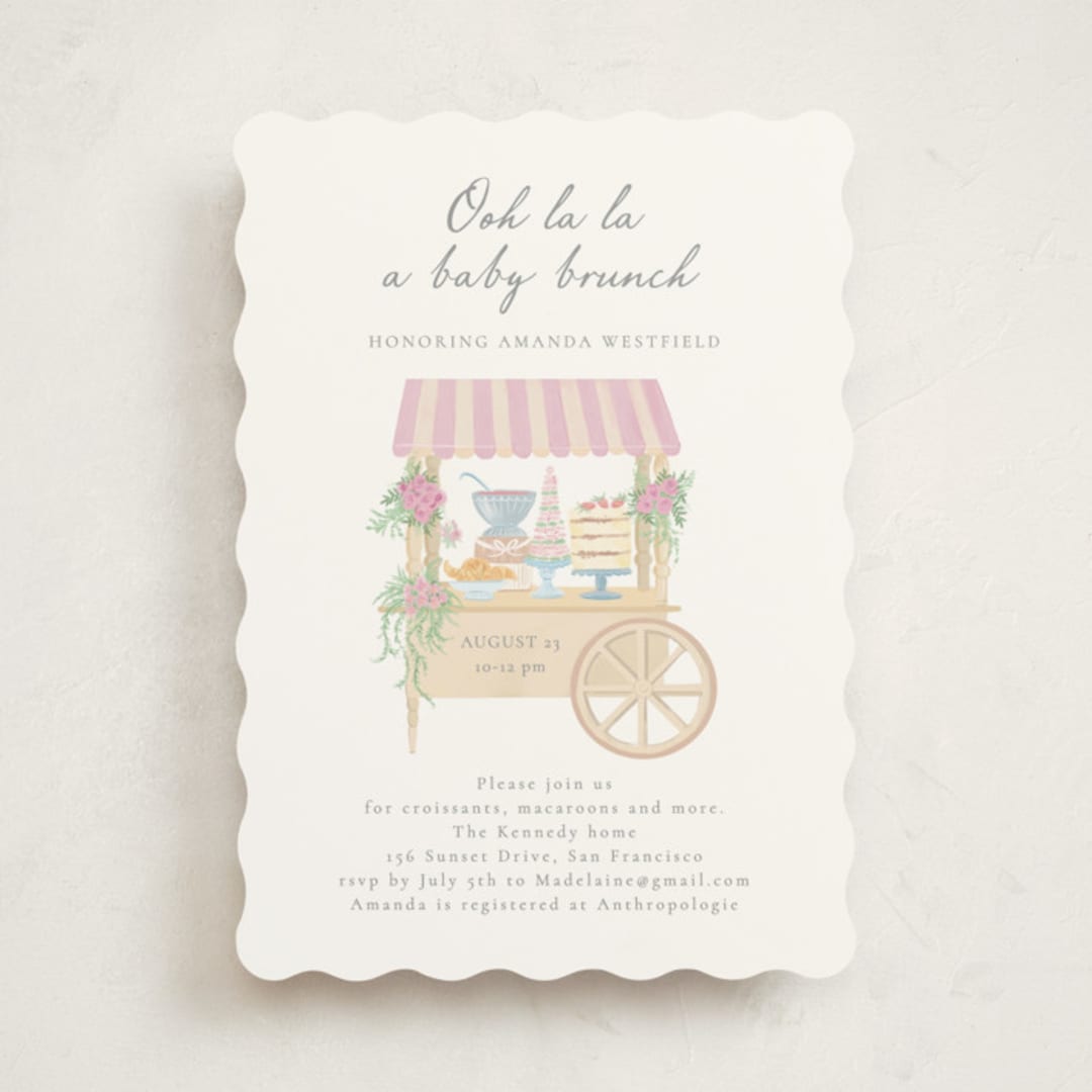 "French Style" - Baby Shower Invitations in Melon by frau brandt - Front