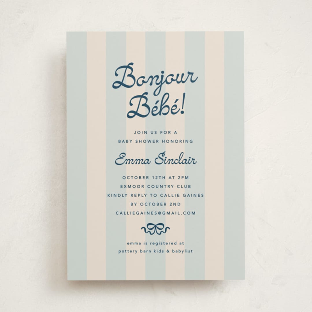 "Mariniere" - Baby Shower Invitations in Marina by Olivia Raufman - Front