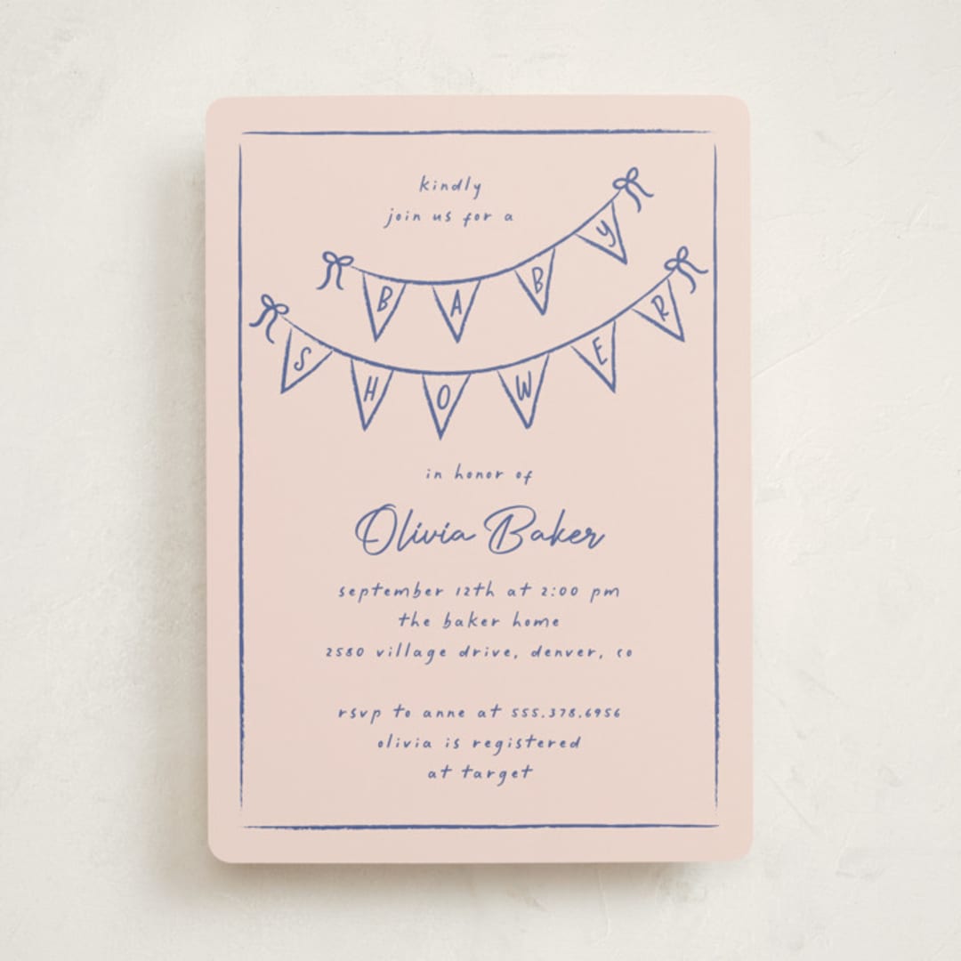 "Baby Garland" - Baby Shower Invitations in Cupcake by Ashley Iwafuchi - Front