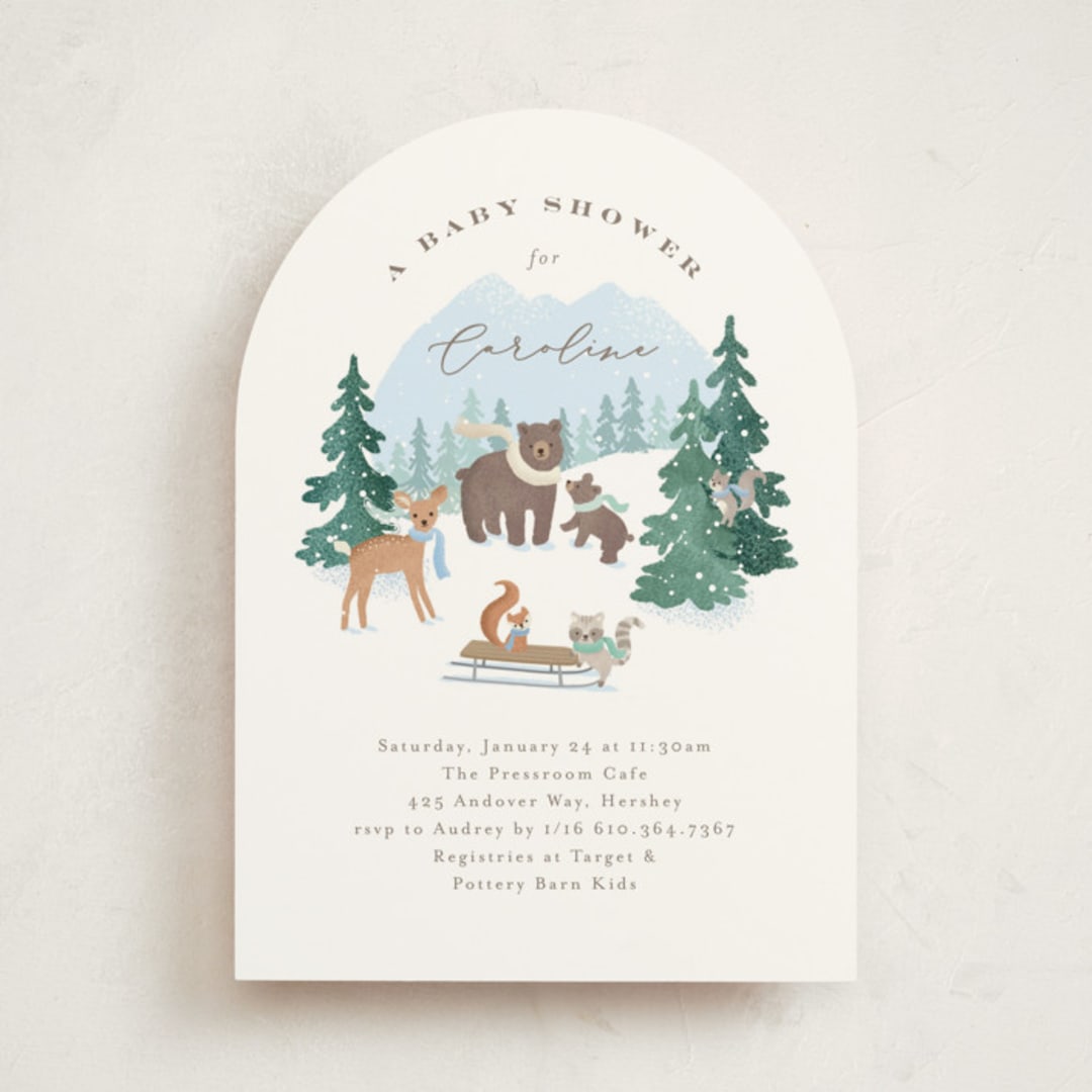 "Winter Wonderland" - Baby Shower Invitations in Sky by Jennifer Wick - Front