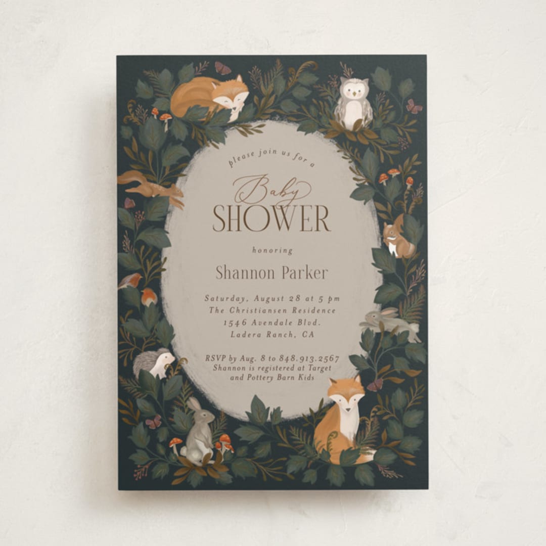 "Woodland Baby Shower" - Baby Shower Invitations in Forest by Joanna Griffin - Front