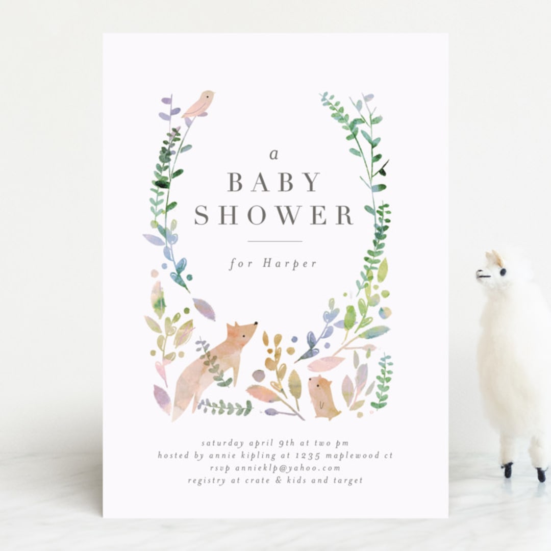 "Woodland" - Baby Shower Invitations in Forest by Lori Wemple - Front