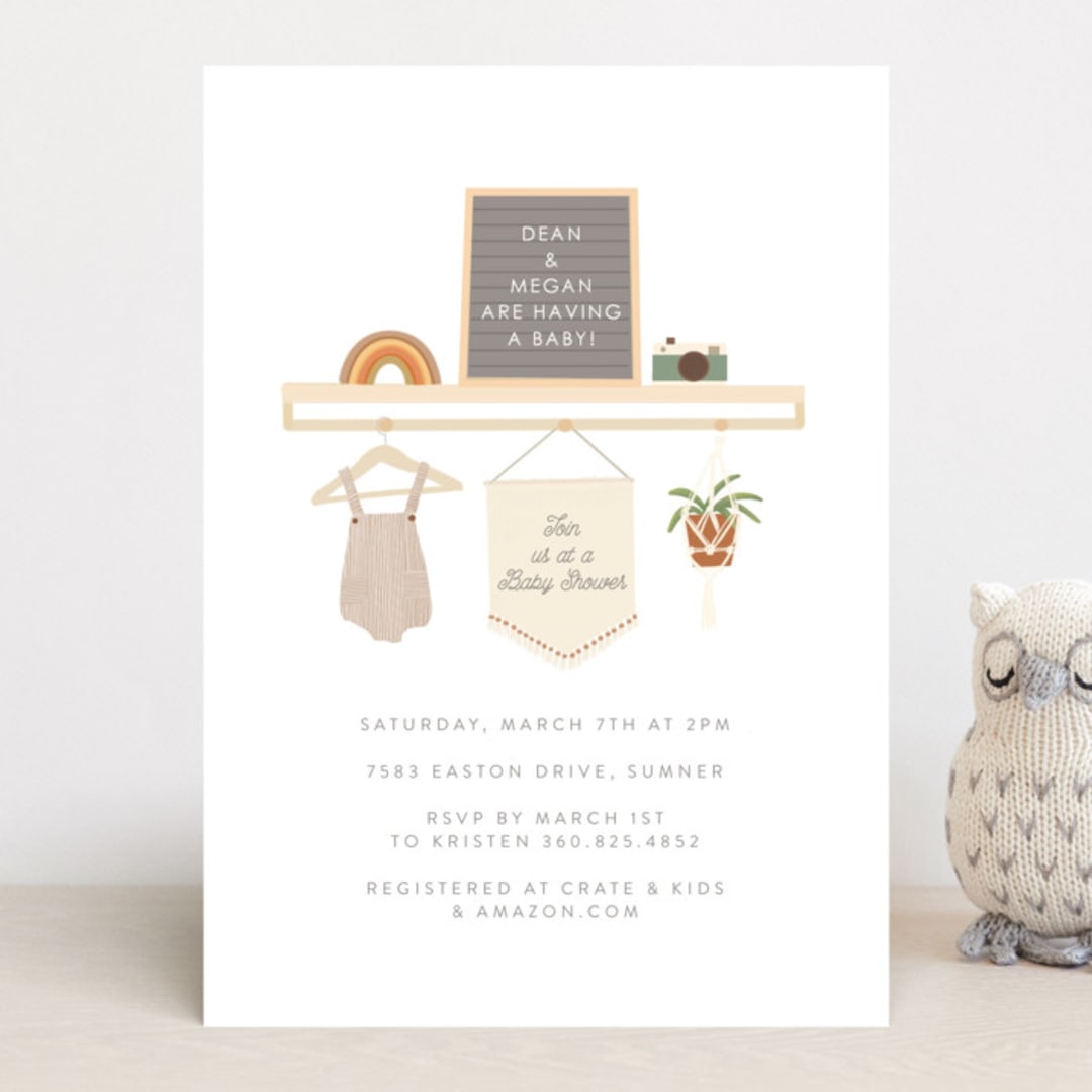 "scandi boho" - Baby Shower Invitations in Terracotta by Itsy Belle Studio - Front