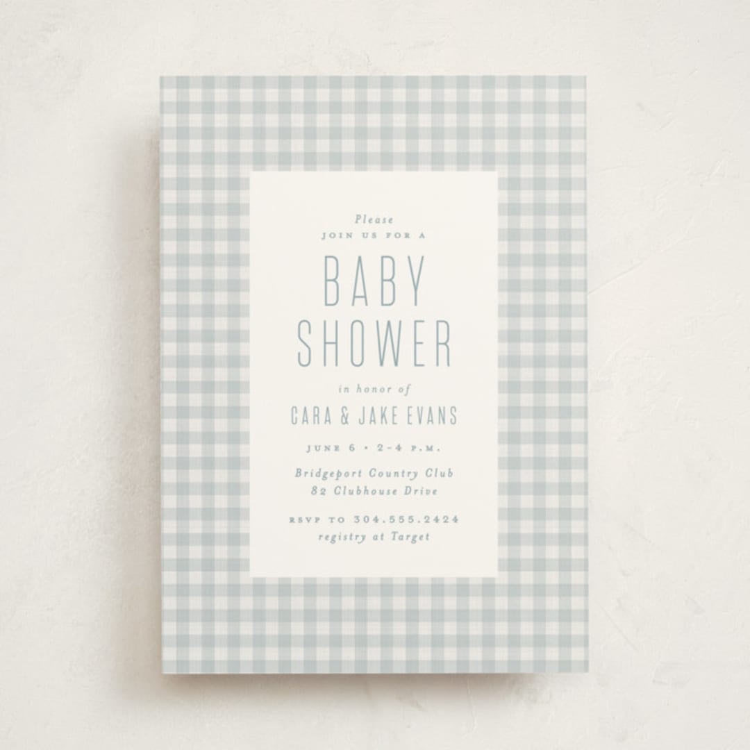 "Charming" - Baby Shower Invitations in Sky by Lea Delaveris - Front