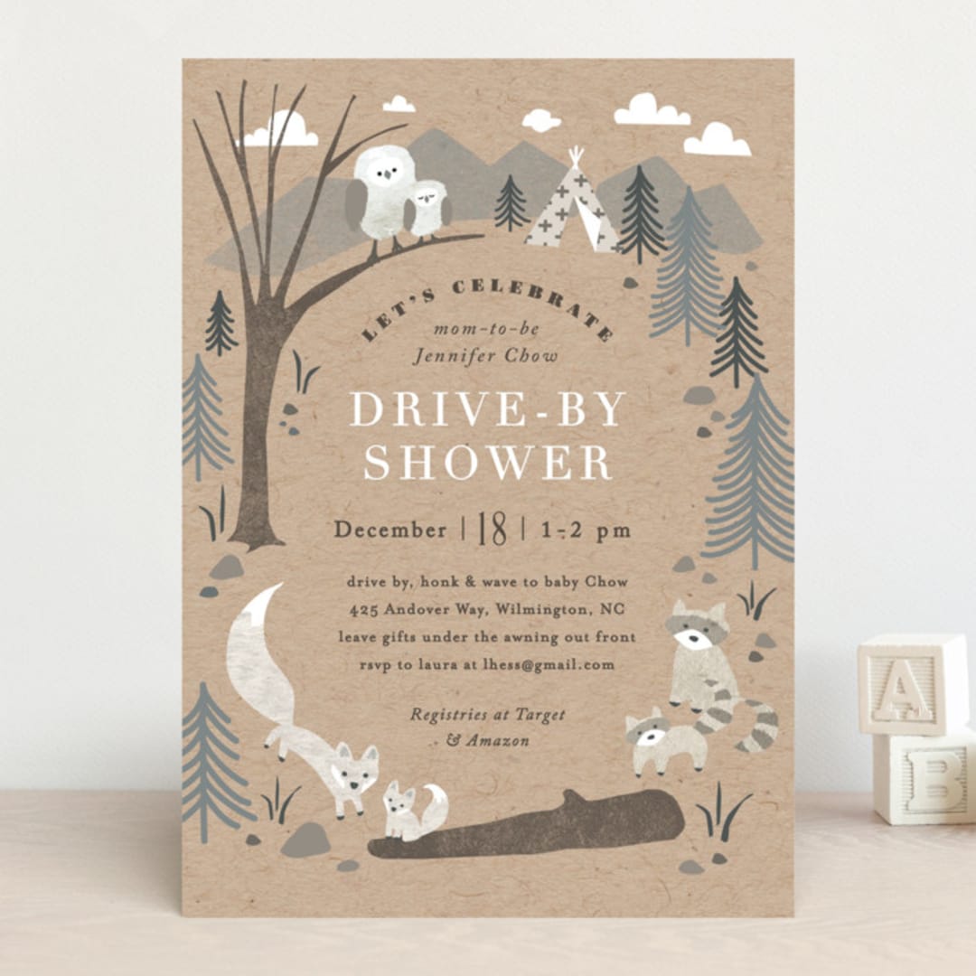 "Woodland's welcome" - Baby Shower Invitations in Kraft by Jennifer Wick - Front