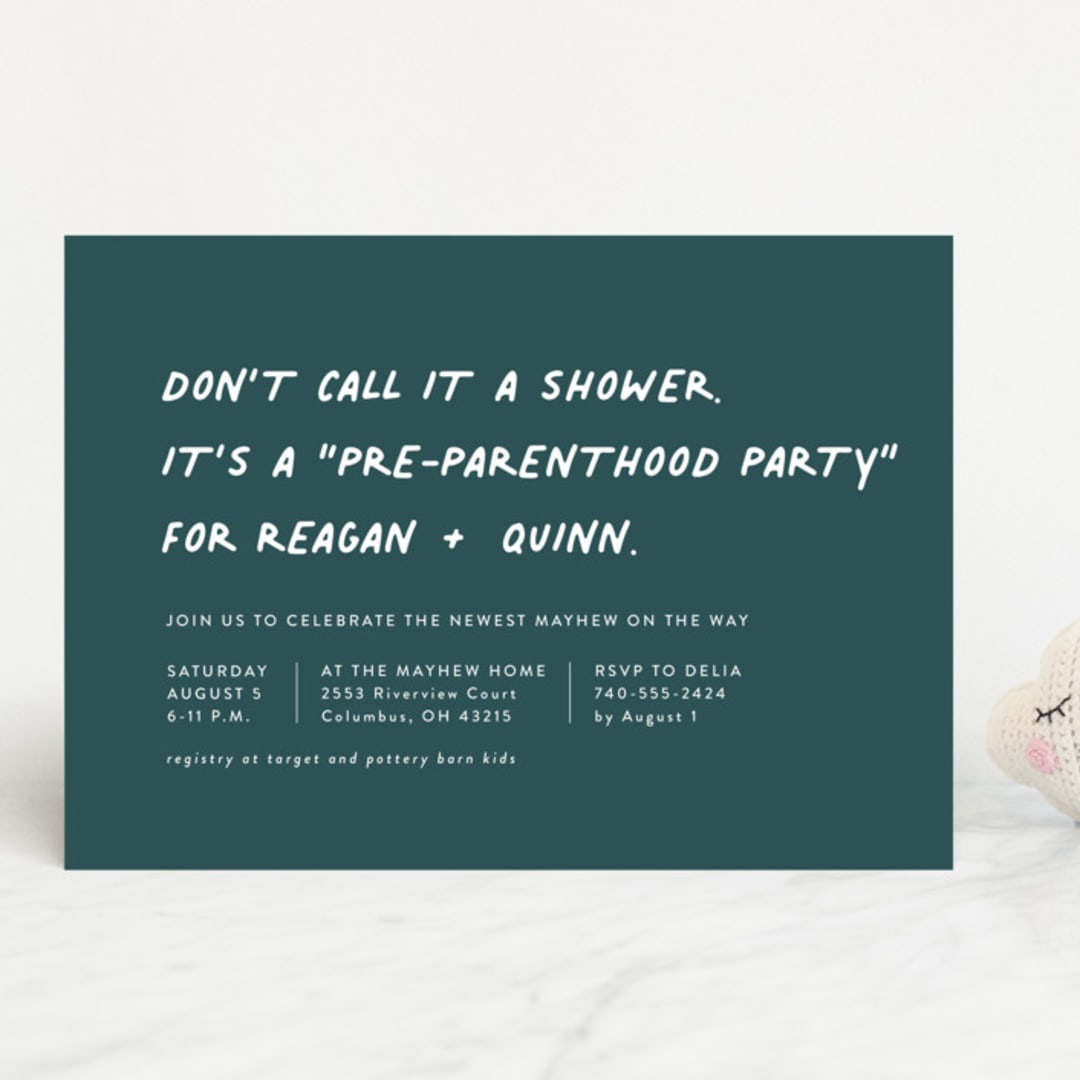 "Not a shower" - Baby Shower Invitations in Jungle by Lea Delaveris - Front