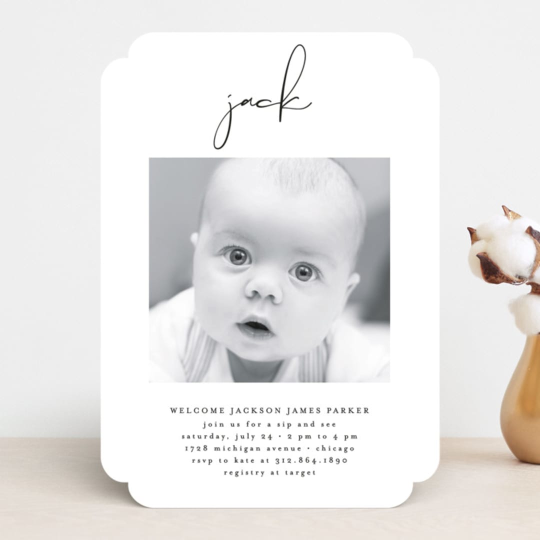 "Just Me" - Baby Shower Invitations in Midnight by Lehan Veenker - Front