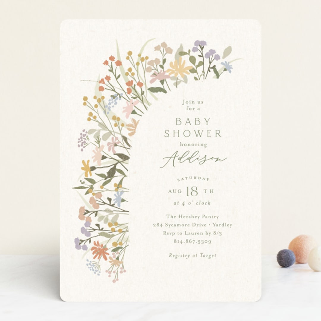 "Meadow flowers" - Baby Shower Invitations in Vanilla by Jennifer Wick - Front