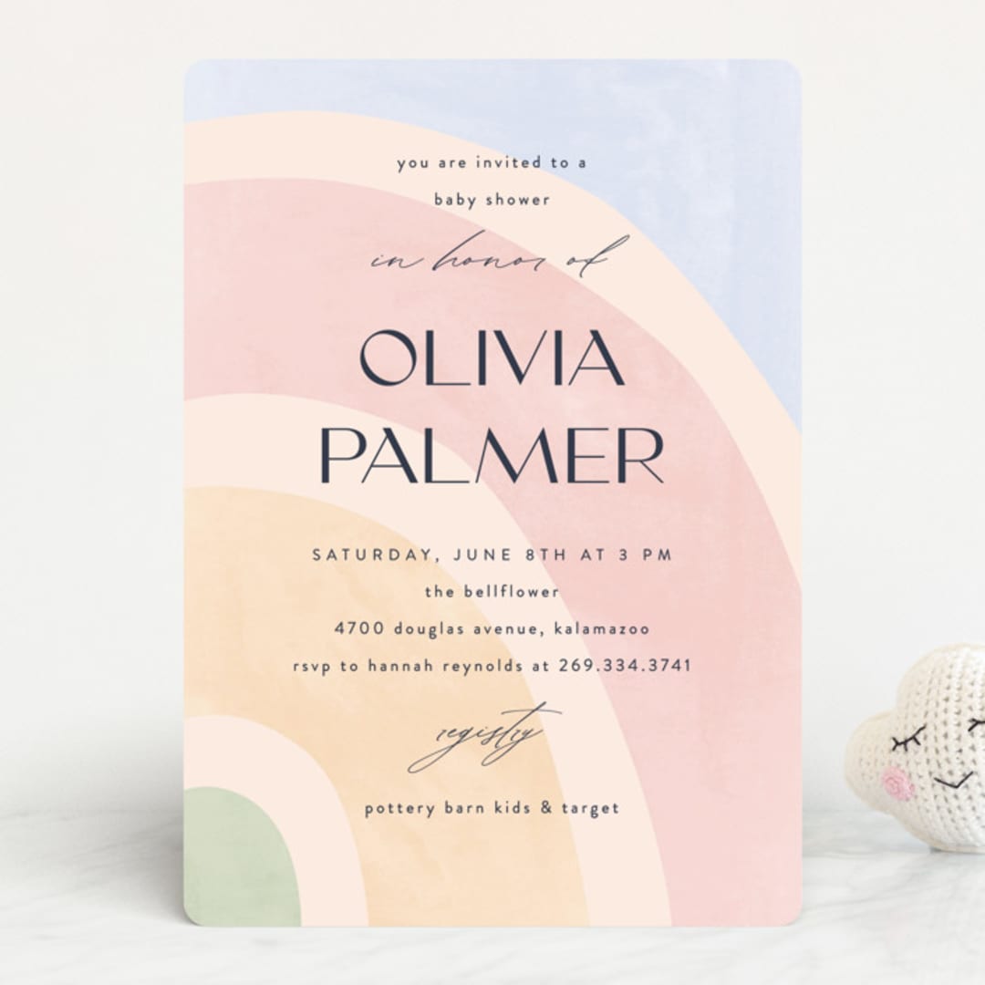 "Over the Rainbow" - Baby Shower Invitations in Meadow by Pixel and Hank - Front