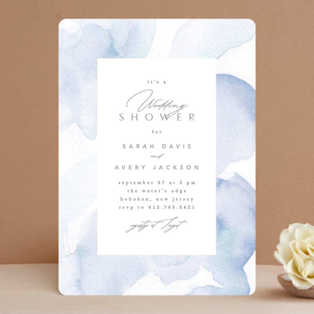 "Flow" - Bridal Shower Invitations in Lagoon by Creo Study - Front
