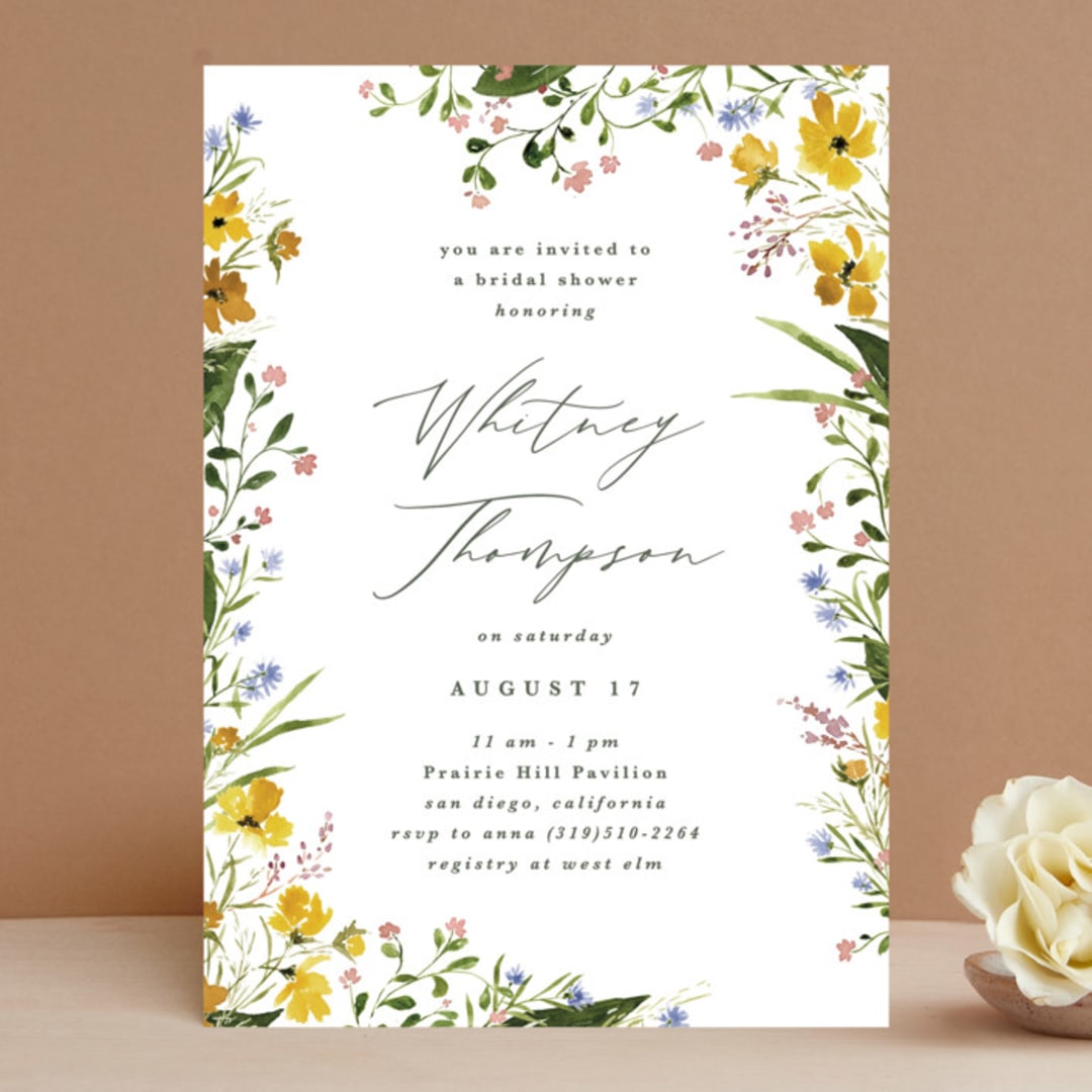 "Briar" - Bridal Shower Invitations in Sunshine by Kate Ahn - Front