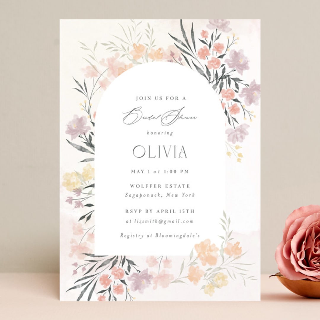 "spring blossom" - Bridal Shower Invitations in Blush by Nicoletta Savod - Front