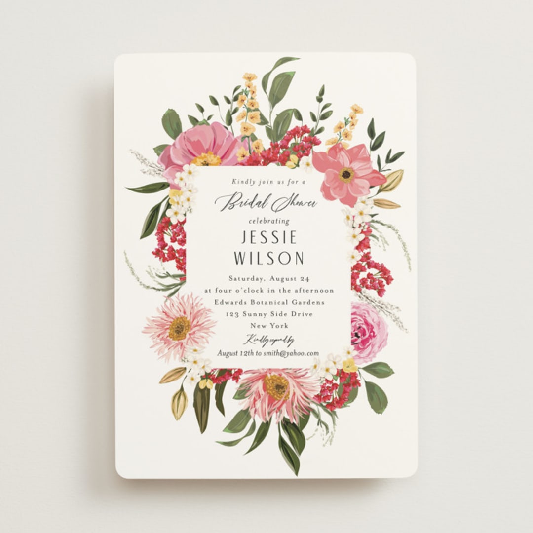 "Summer Fresh" - Bridal Shower Invitations in Coral by Susan Moyal - Front