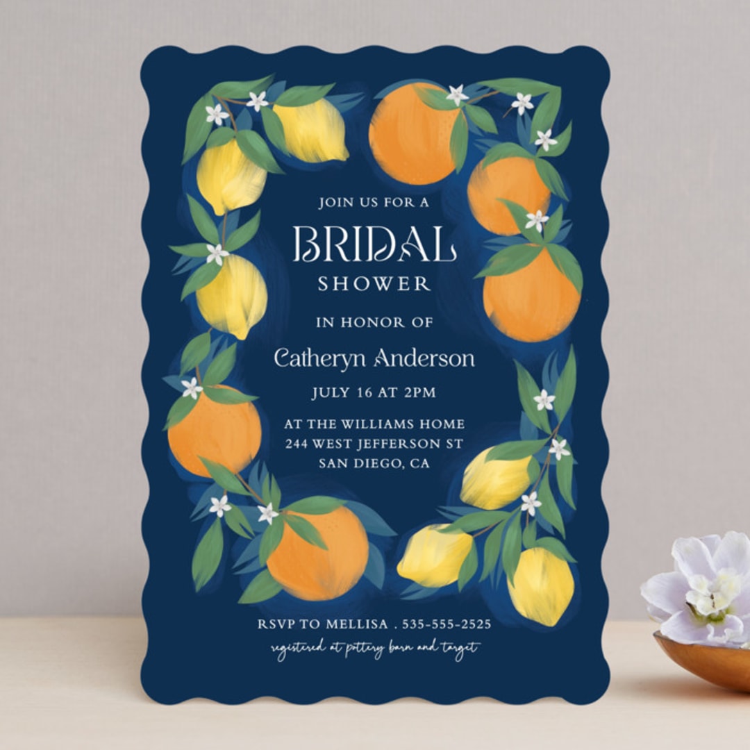 "Main Squeeze" - Bridal Shower Invitations in Blueberry by Paper Sun Studio - Front