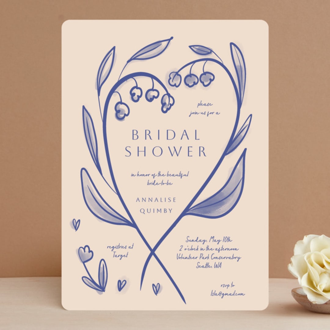 "Floreal" - Bridal Shower Invitations in Nude by Ani Somi - Front