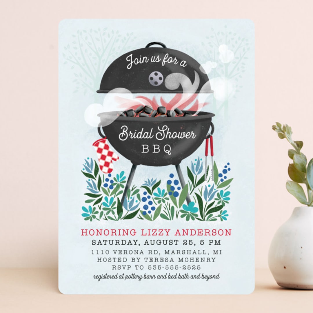 "Red hot bbq" - Bridal Shower Invitations in Pepper by Paper Sun Studio - Front