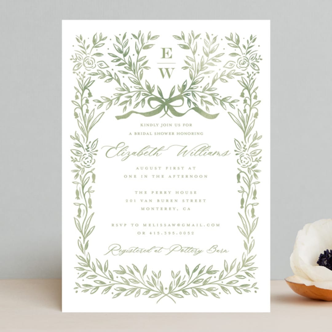 "Royal" - Bridal Shower Invitations in Fern by Petra Kern - Front