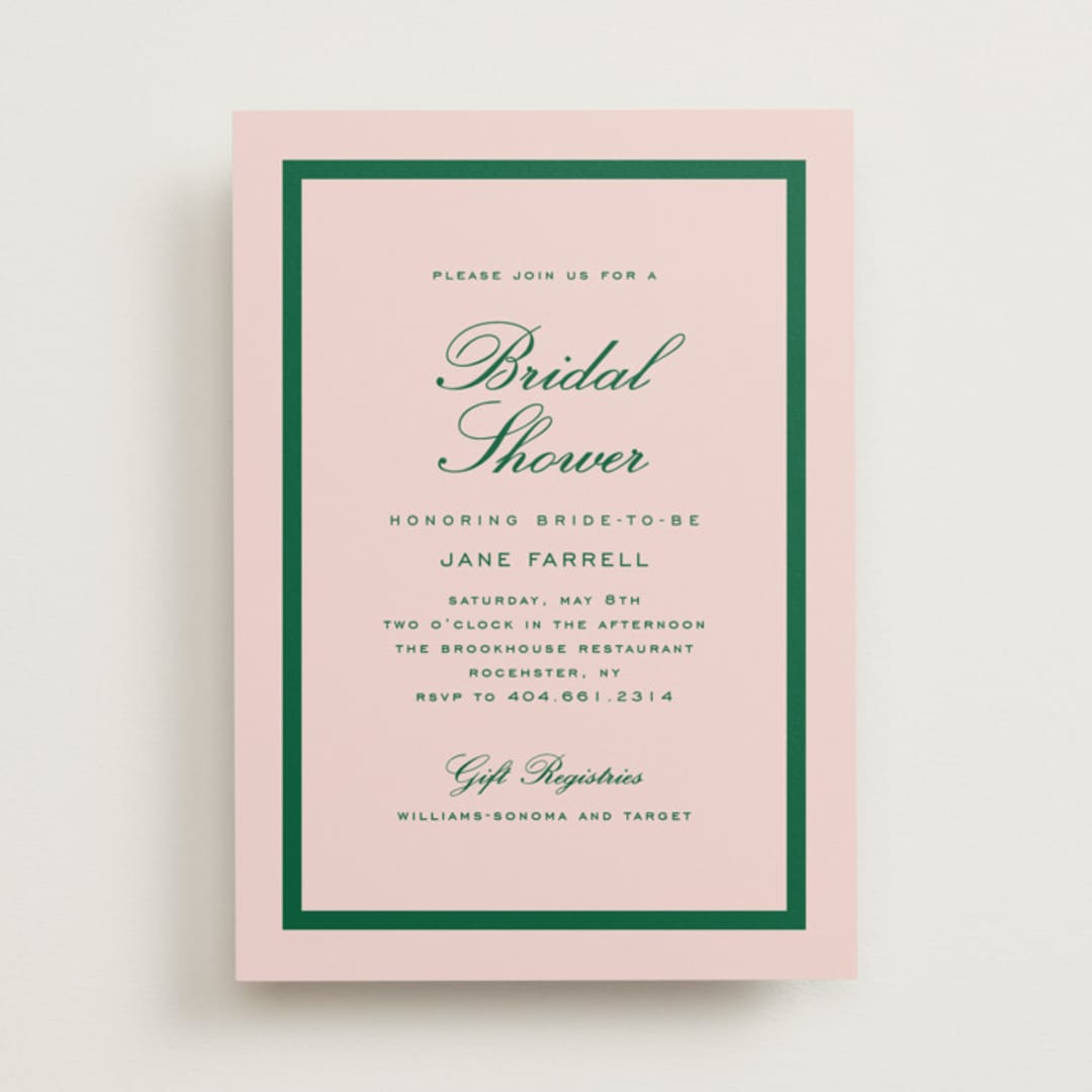 "Prep club" - Bridal Shower Invitations in Bubblegum by Stacey Meacham - Front
