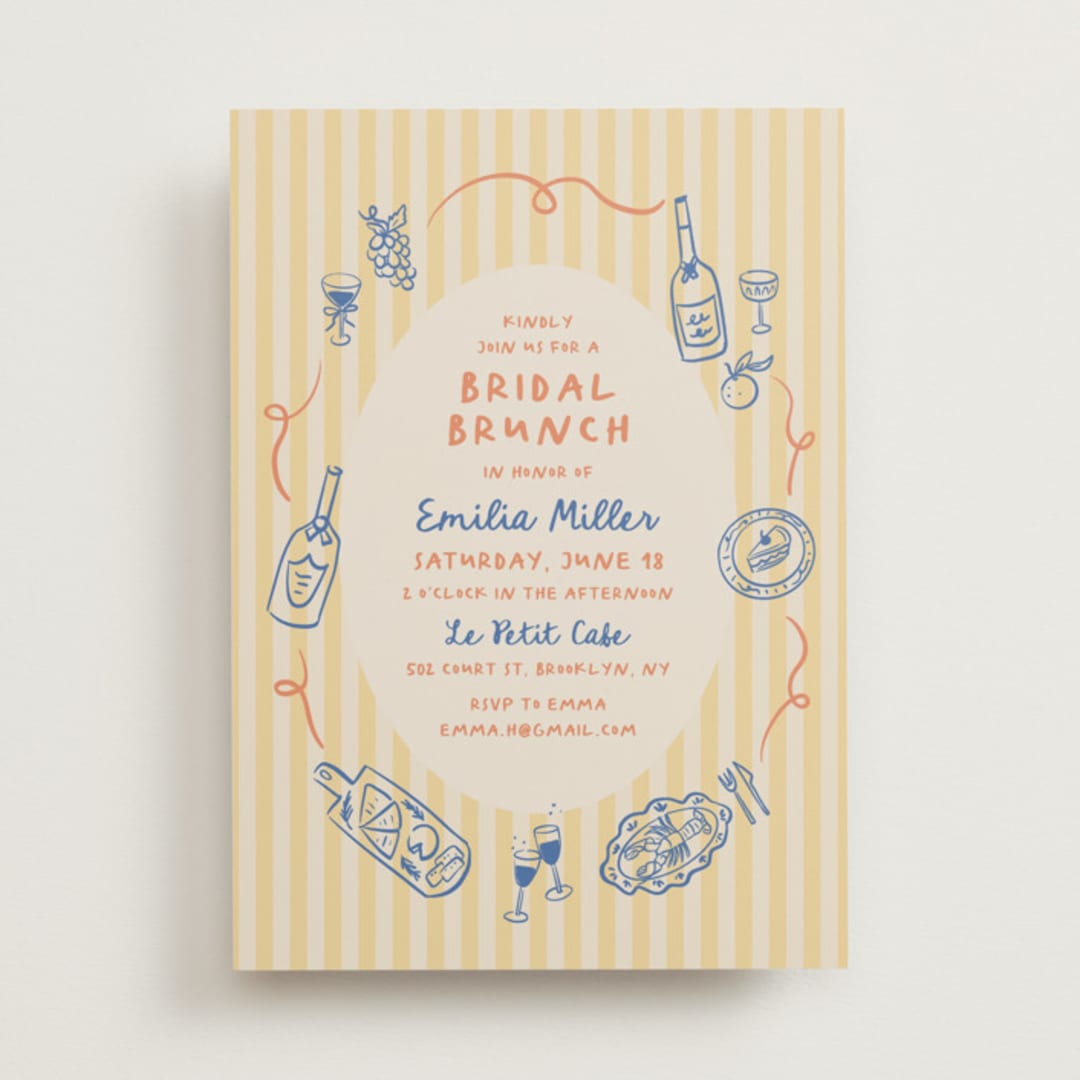 "Sunny Brunch" - Bridal Shower Invitations in Sunshine by Elly - Front
