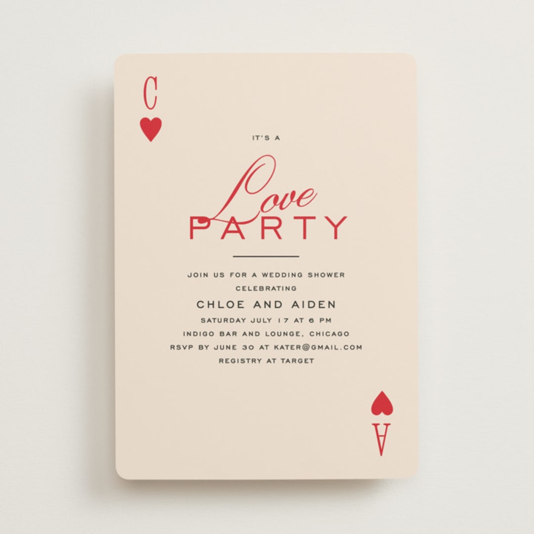 "Love party" - Bridal Shower Invitations in Crimson by Creo Study - Front