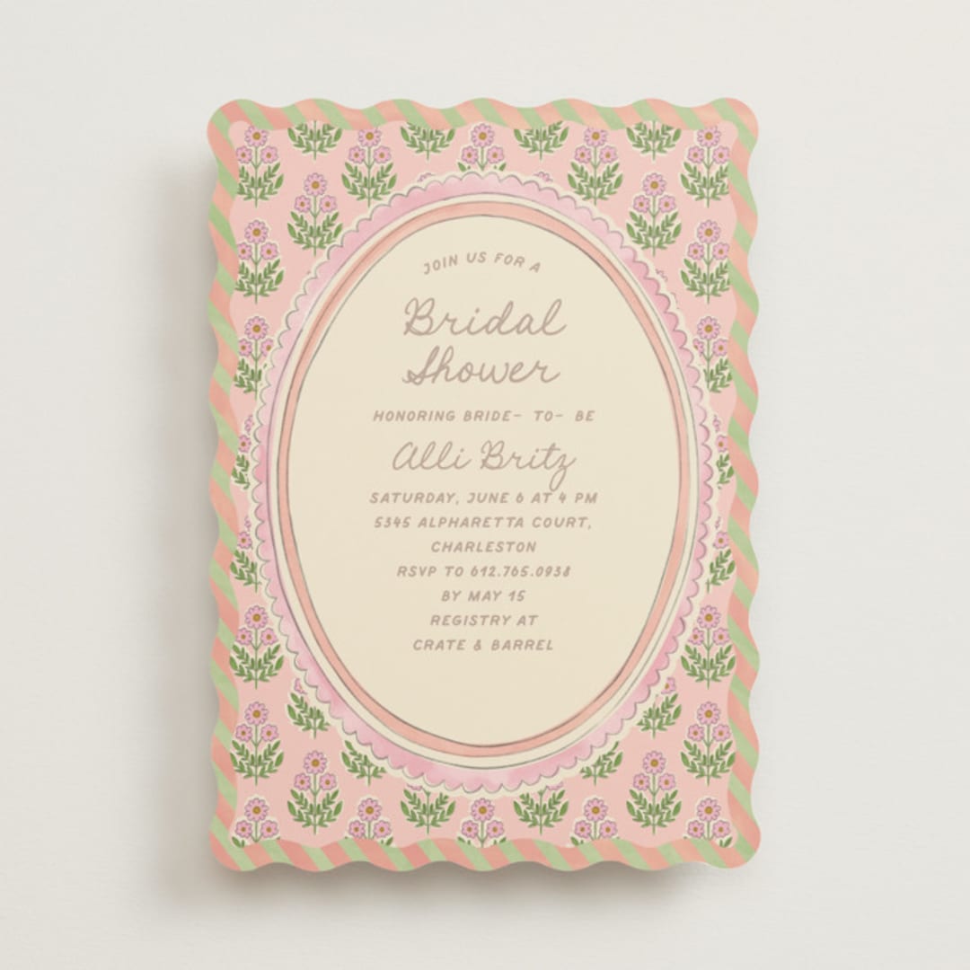 "Botanical maximalism" - Bridal Shower Invitations in Poppy by Creo Study - Front