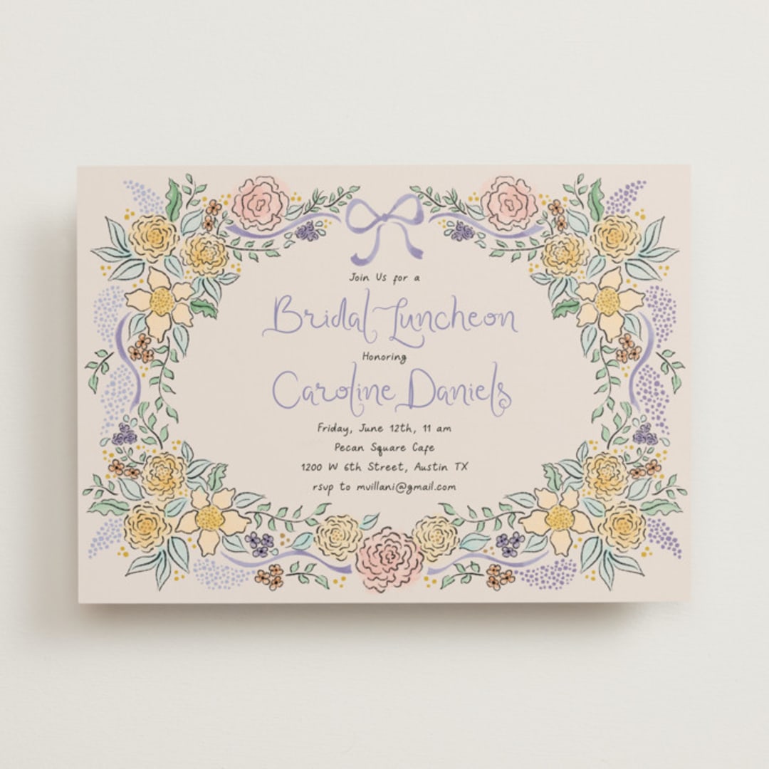 "Portofino" - Bridal Shower Invitations in Lilac by Tamara Hilje - Front