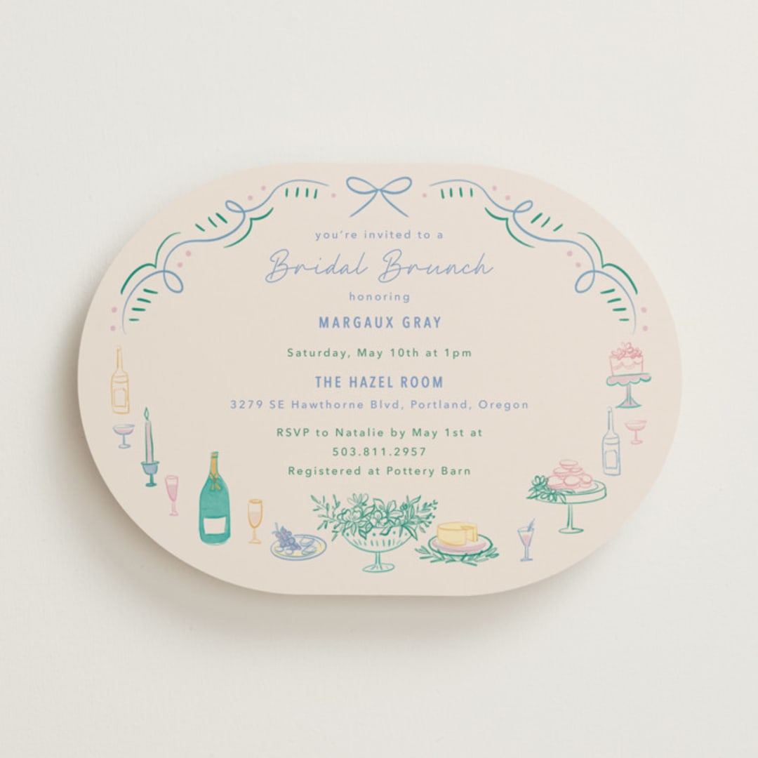 "Dining" - Bridal Shower Invitations in Pastel by Elly - Front