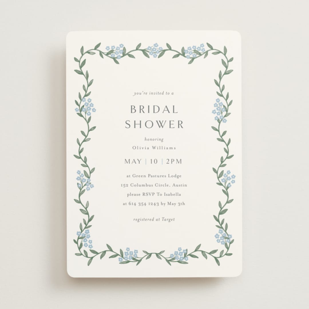 "Simple Garland" - Bridal Shower Invitations in Sky by Christy Hy Lee - Front