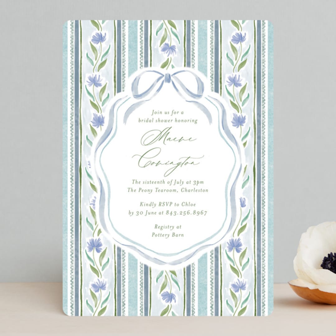 "Wildflower Ribbon" - Bridal Shower Invitations in Cotswolds by Jackie Crawford - Front