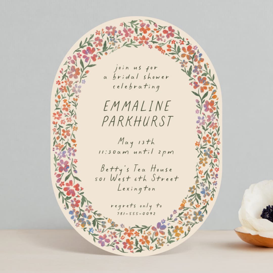 "Wildflowers" - Bridal Shower Invitations in Confetti by 2birdstone - Front