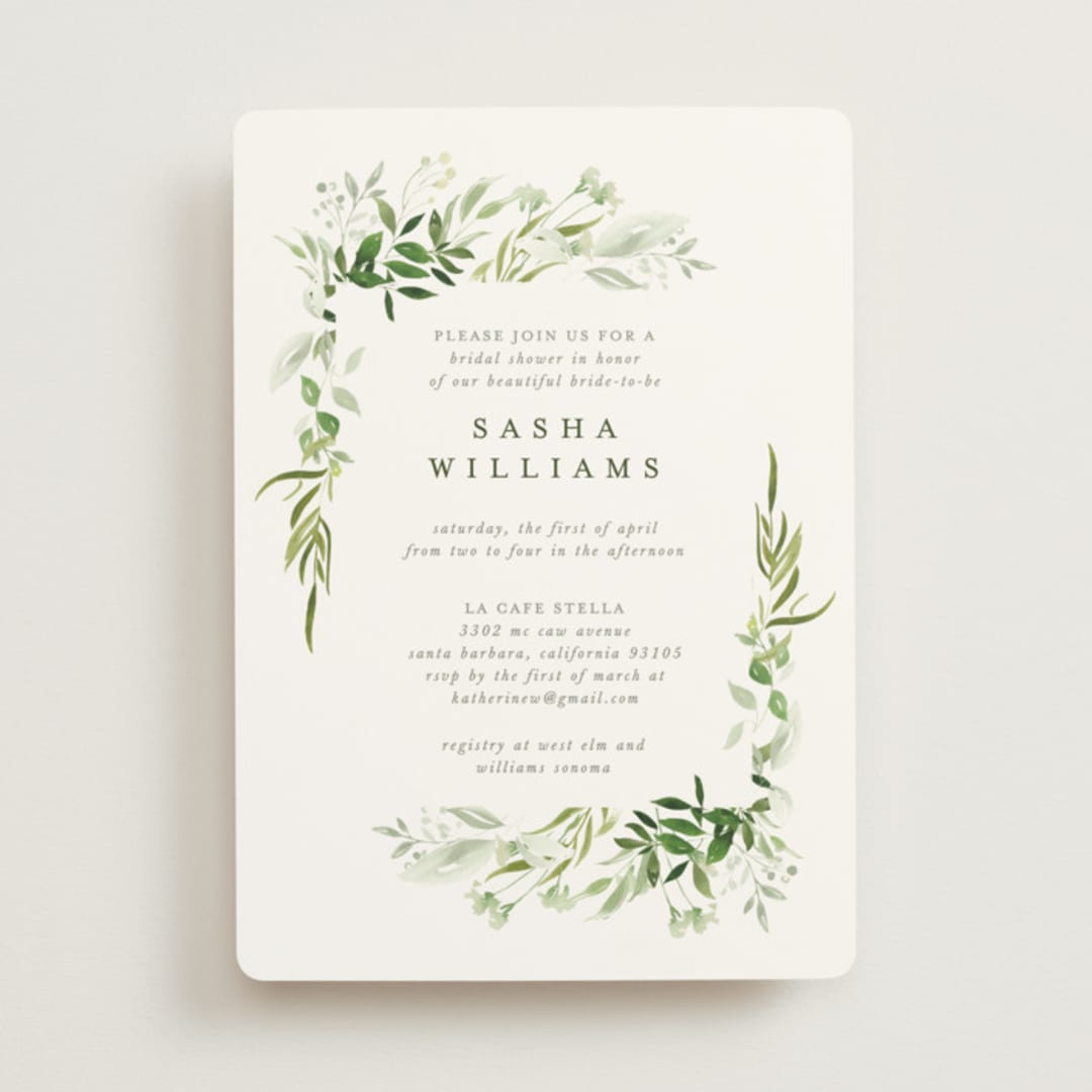 "Verdure" - Bridal Shower Invitations in Garden by Leah Bisch - Front