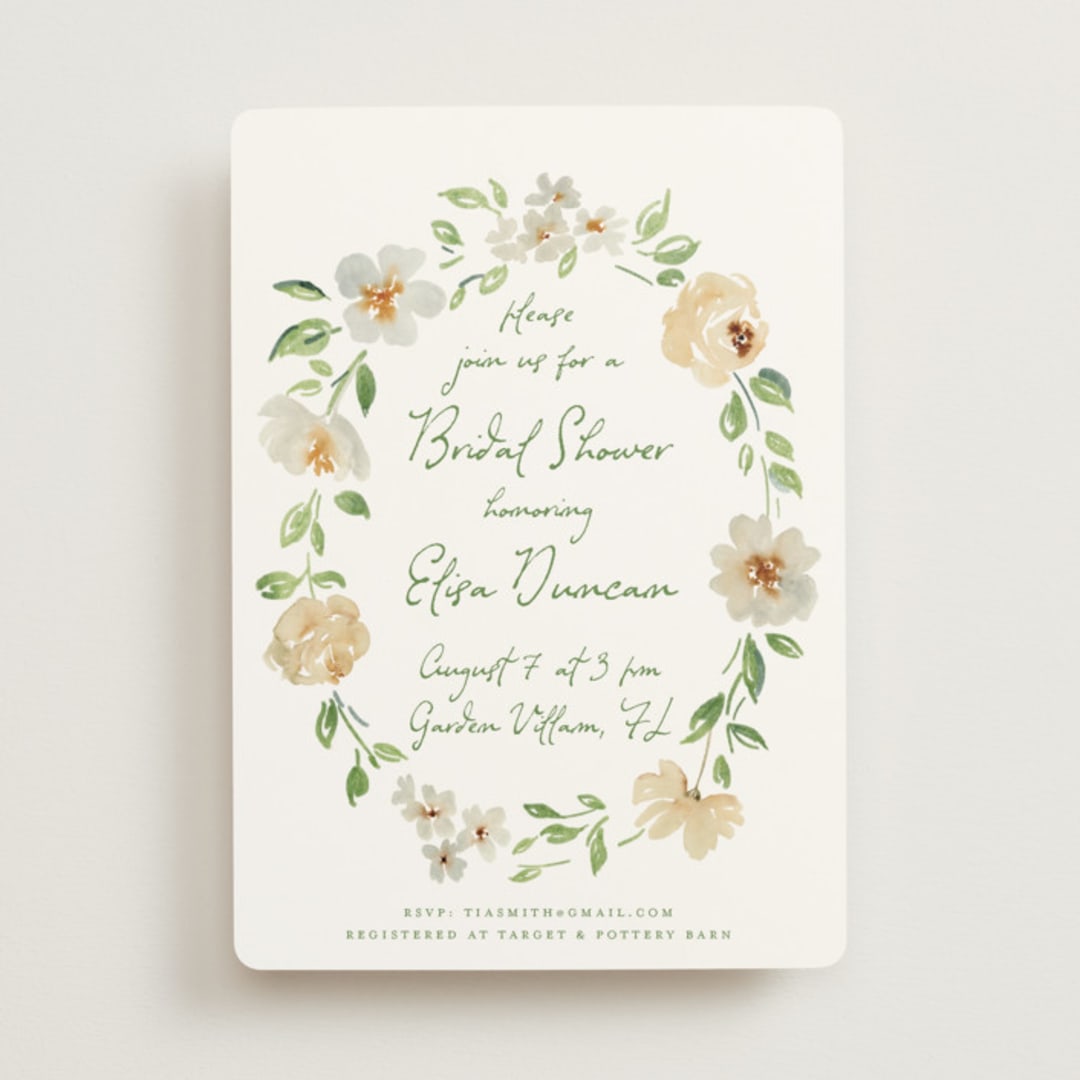 "Elise" - Bridal Shower Invitations in Greenery by Petra Kern - Front