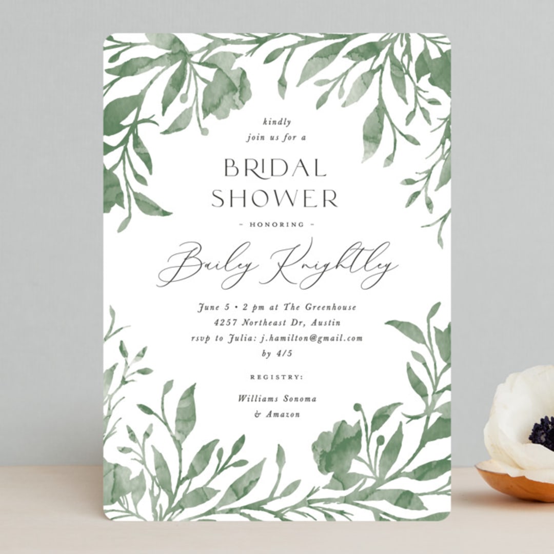 "Hyde Park" - Bridal Shower Invitations in Meadow by Melanie Kosuge - Front