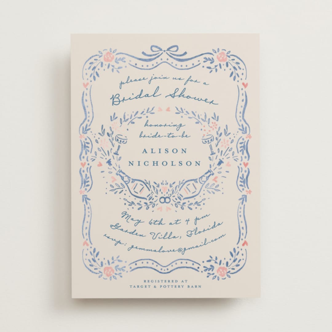 "Yay" - Bridal Shower Invitations in Jeans by Petra Kern - Front