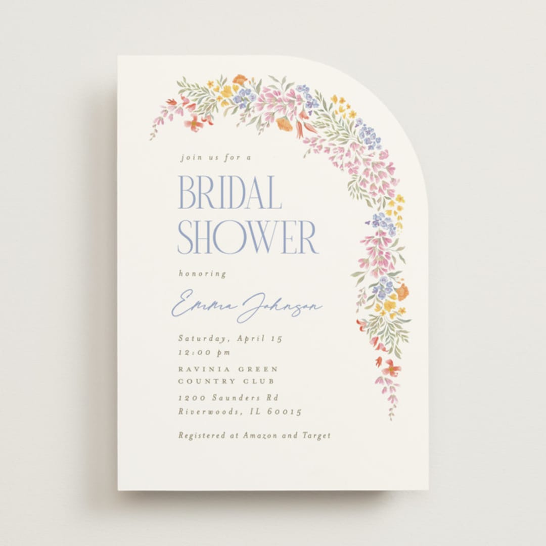 "Dainty Flowers" - Bridal Shower Invitations in Rose Quartz by Joanna Griffin - Front