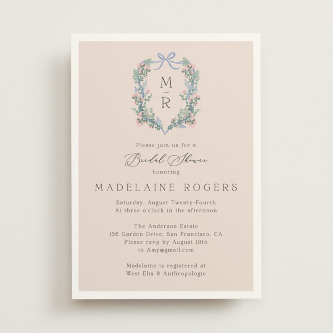 "Bed of Roses" - Bridal Shower Invitations in Creme by frau brandt - Front