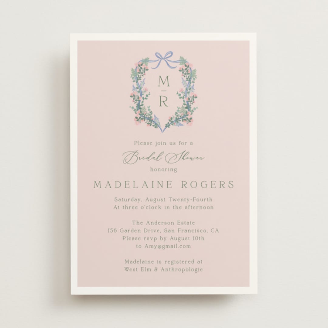 "Bed of Roses" - Bridal Shower Invitations in Rose by frau brandt - Front