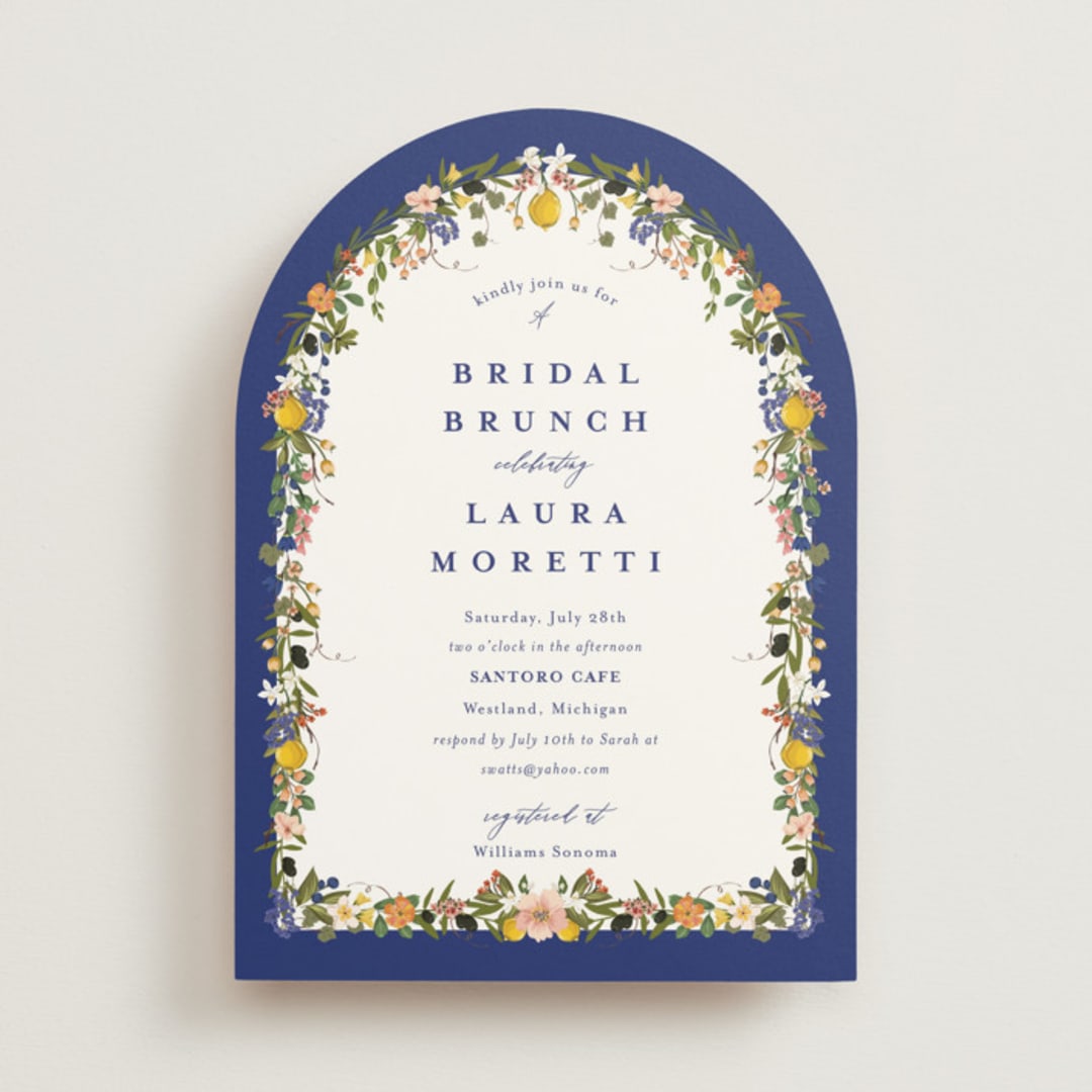 "Amore Floral" - Bridal Shower Invitations in Cerulean by Susan Moyal - Front