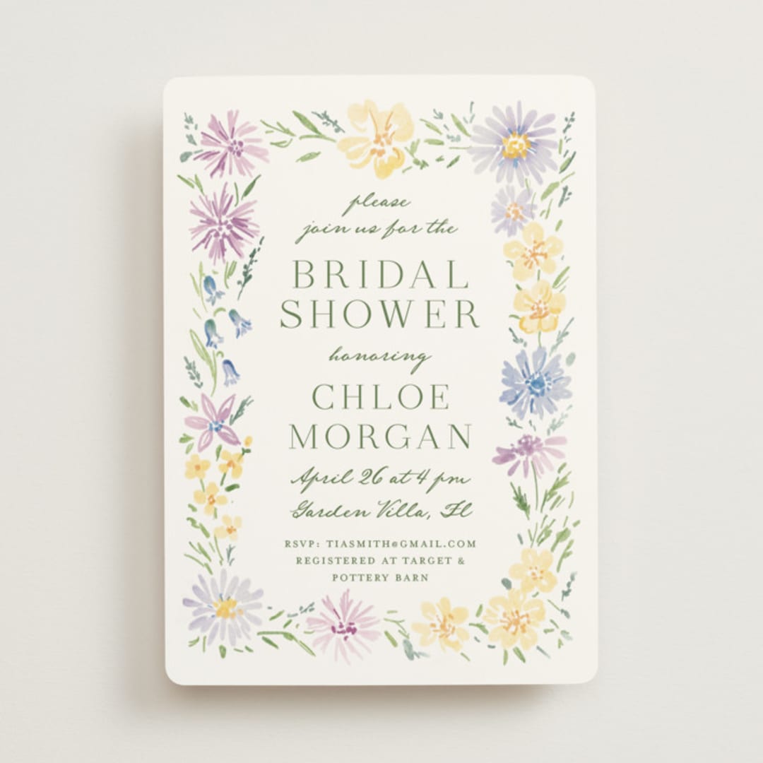 "Wild Flowers" - Bridal Shower Invitations in Meadow by Petra Kern - Front