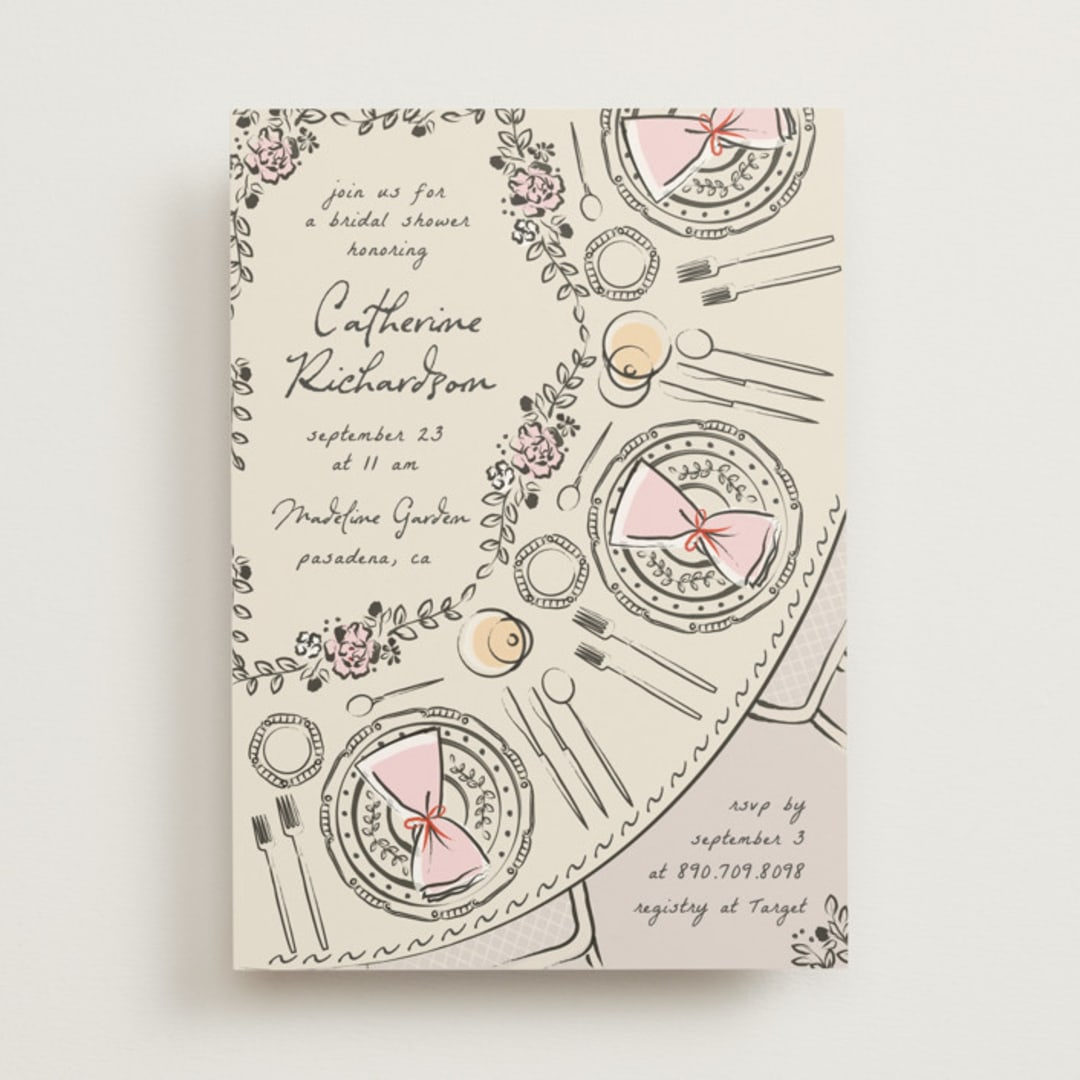 "Gathering Joy" - Bridal Shower Invitations in Champagne by Ana de Sousa - Front